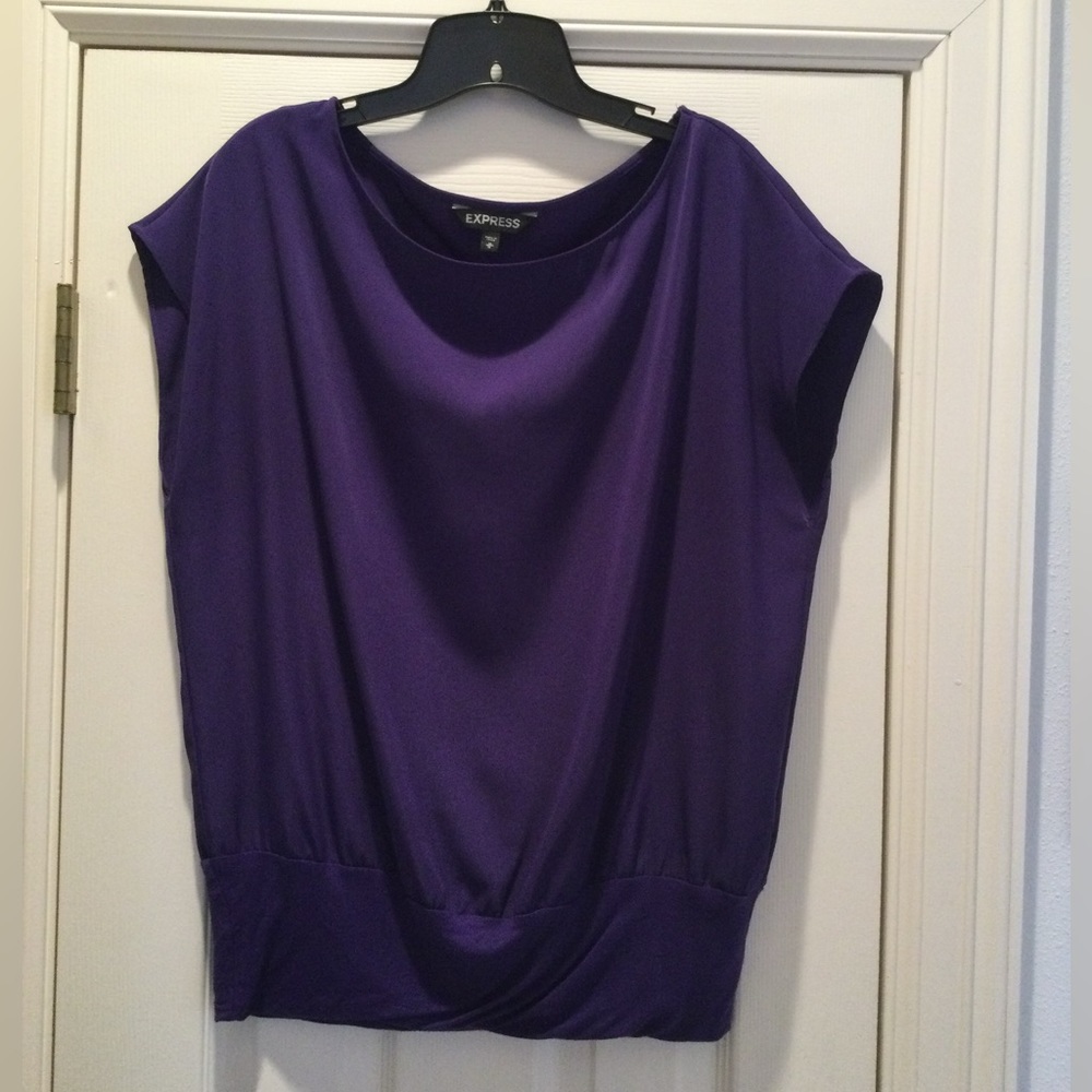 EXPRESS. Size Medium, purple, banded, blouse.